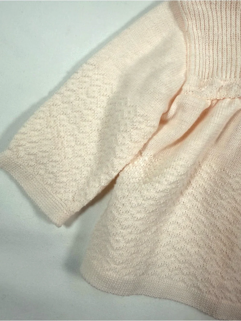 VINTAGE SEARS Girls Hooded‎ Knit Sweater Jacket 3-6 Months Cottagecore Heirloom